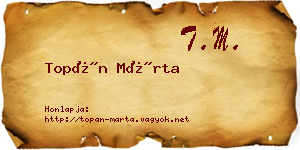Topán Márta névjegykártya